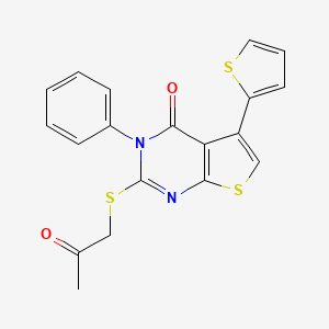 molecular formula C19H14N2O2S3 B3474636 2-[(2-oxopropyl)sulfanyl]-3-phenyl-5-(thiophen-2-yl)thieno[2,3-d]pyrimidin-4(3H)-one 