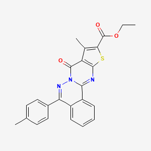 ethyl 13-methyl-8-(4-methylphenyl)-11-oxo-15-thia-9,10,17-triazatetracyclo[8.7.0.02,7.012,16]heptadeca-1(17),2,4,6,8,12(16),13-heptaene-14-carboxylate