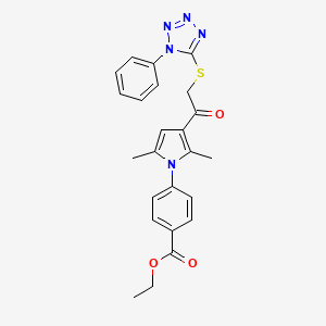 ethyl 4-(2,5-dimethyl-3-{[(1-phenyl-1H-tetrazol-5-yl)thio]acetyl}-1H-pyrrol-1-yl)benzoate