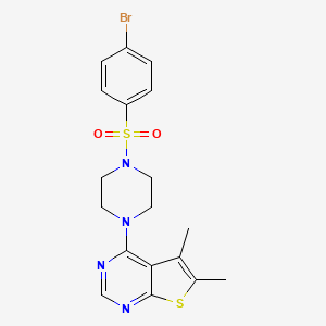 molecular formula C18H19BrN4O2S2 B3474664 4-{4-[(4-bromophenyl)sulfonyl]-1-piperazinyl}-5,6-dimethylthieno[2,3-d]pyrimidine 