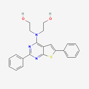 molecular formula C22H21N3O2S B3474682 2,2'-[(2,6-diphenylthieno[2,3-d]pyrimidin-4-yl)imino]diethanol 