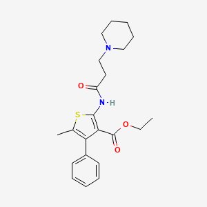 Ethyl 5-methyl-4-phenyl-2-(3-piperidin-1-ylpropanoylamino)thiophene-3-carboxylate