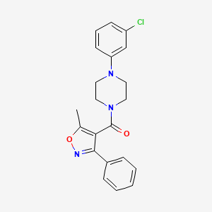 1-(3-CHLOROPHENYL)-4-(5-METHYL-3-PHENYL-1,2-OXAZOLE-4-CARBONYL)PIPERAZINE