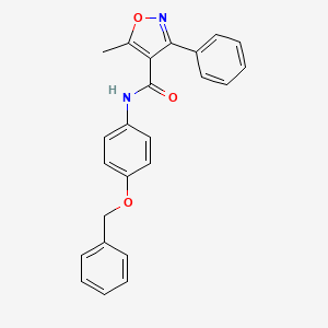 molecular formula C24H20N2O3 B3474711 N-[4-(benzyloxy)phenyl]-5-methyl-3-phenyl-1,2-oxazole-4-carboxamide 