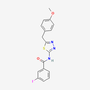 molecular formula C17H14IN3O2S B3474717 3-iodo-N-[5-(4-methoxybenzyl)-1,3,4-thiadiazol-2-yl]benzamide 