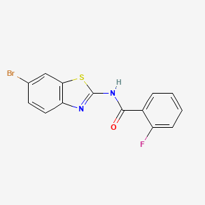 N-(6-bromo-1,3-benzothiazol-2-yl)-2-fluorobenzamide