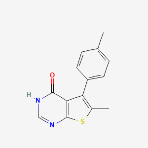 molecular formula C14H12N2OS B3474759 6-methyl-5-(4-methylphenyl)-3H-thieno[2,3-d]pyrimidin-4-one 