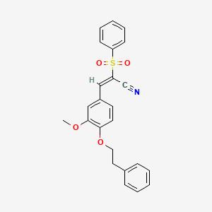 molecular formula C24H21NO4S B3474771 (E)-2-(benzenesulfonyl)-3-[3-methoxy-4-(2-phenylethoxy)phenyl]prop-2-enenitrile 