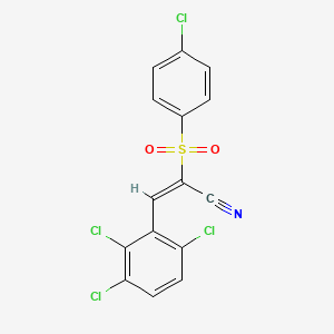 (E)-2-(4-chlorophenyl)sulfonyl-3-(2,3,6-trichlorophenyl)prop-2-enenitrile