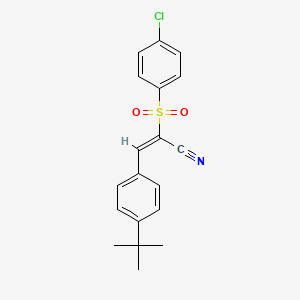 molecular formula C19H18ClNO2S B3474776 3-(4-tert-butylphenyl)-2-[(4-chlorophenyl)sulfonyl]acrylonitrile 