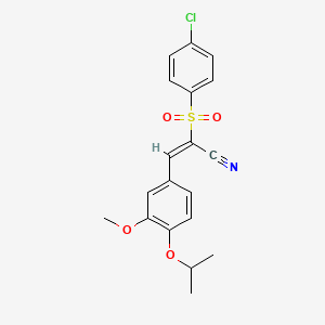 molecular formula C19H18ClNO4S B3474788 2-[(4-chlorophenyl)sulfonyl]-3-(4-isopropoxy-3-methoxyphenyl)acrylonitrile 