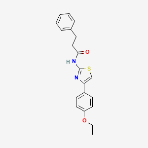 molecular formula C20H20N2O2S B3474801 N-[4-(4-ethoxyphenyl)-1,3-thiazol-2-yl]-3-phenylpropanamide 