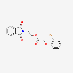 molecular formula C19H16BrNO5 B3474862 2-(1,3-DIOXO-2,3-DIHYDRO-1H-ISOINDOL-2-YL)ETHYL 2-(2-BROMO-4-METHYLPHENOXY)ACETATE 