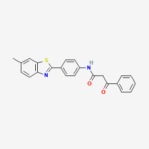 molecular formula C23H18N2O2S B3474884 N-[4-(6-methyl-1,3-benzothiazol-2-yl)phenyl]-3-oxo-3-phenylpropanamide 