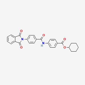 molecular formula C28H24N2O5 B3474897 Cyclohexyl 4-[[4-(1,3-dioxoisoindol-2-yl)benzoyl]amino]benzoate 