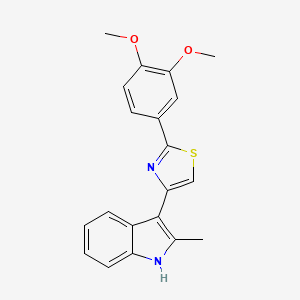 molecular formula C20H18N2O2S B3474930 2-(3,4-dimethoxyphenyl)-4-(2-methyl-1H-indol-3-yl)-1,3-thiazole 