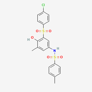 molecular formula C20H18ClNO5S2 B3474956 N-{3-[(4-chlorophenyl)sulfonyl]-4-hydroxy-5-methylphenyl}-4-methylbenzenesulfonamide 