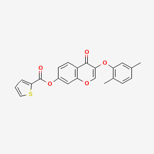 molecular formula C22H16O5S B3474975 3-(2,5-dimethylphenoxy)-4-oxo-4H-chromen-7-yl 2-thiophenecarboxylate 