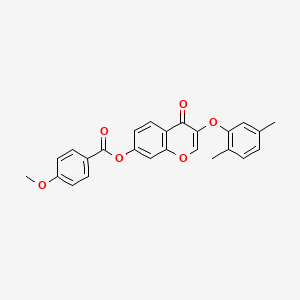 molecular formula C25H20O6 B3475000 3-(2,5-dimethylphenoxy)-4-oxo-4H-chromen-7-yl 4-methoxybenzoate 