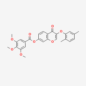 3-(2,5-dimethylphenoxy)-4-oxo-4H-chromen-7-yl 3,4,5-trimethoxybenzoate