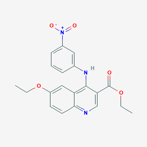 molecular formula C20H19N3O5 B3475034 Ethyl 6-ethoxy-4-[(3-nitrophenyl)amino]quinoline-3-carboxylate 