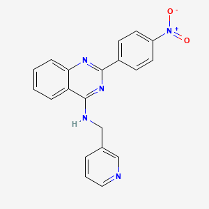 molecular formula C20H15N5O2 B3475074 2-(4-nitrophenyl)-N-(pyridin-3-ylmethyl)quinazolin-4-amine 