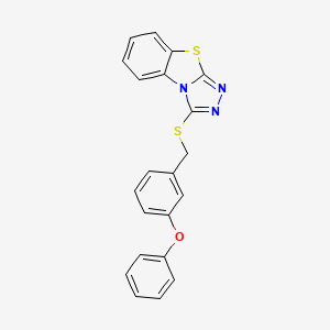 molecular formula C21H15N3OS2 B3475100 3-[(3-Phenoxybenzyl)sulfanyl][1,2,4]triazolo[3,4-b][1,3]benzothiazole 