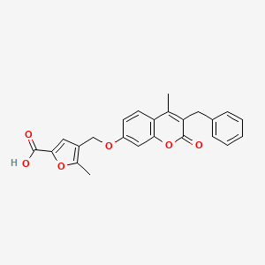 4-{[(3-benzyl-4-methyl-2-oxo-2H-chromen-7-yl)oxy]methyl}-5-methylfuran-2-carboxylic acid