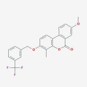 8-METHOXY-4-METHYL-3-{[3-(TRIFLUOROMETHYL)PHENYL]METHOXY}-6H-BENZO[C]CHROMEN-6-ONE