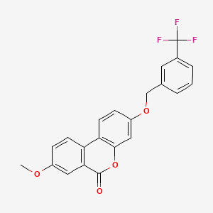 molecular formula C22H15F3O4 B3475139 8-METHOXY-3-{[3-(TRIFLUOROMETHYL)PHENYL]METHOXY}-6H-BENZO[C]CHROMEN-6-ONE 