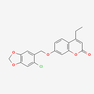 7-[(6-CHLORO-2H-1,3-BENZODIOXOL-5-YL)METHOXY]-4-ETHYL-2H-CHROMEN-2-ONE