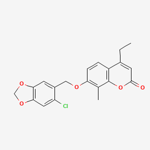 7-[(6-CHLORO-2H-1,3-BENZODIOXOL-5-YL)METHOXY]-4-ETHYL-8-METHYL-2H-CHROMEN-2-ONE