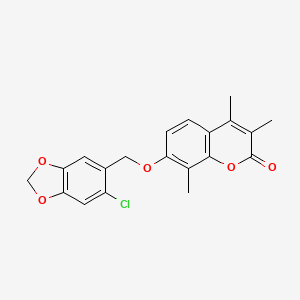 molecular formula C20H17ClO5 B3475156 7-[(6-CHLORO-2H-1,3-BENZODIOXOL-5-YL)METHOXY]-3,4,8-TRIMETHYL-2H-CHROMEN-2-ONE 