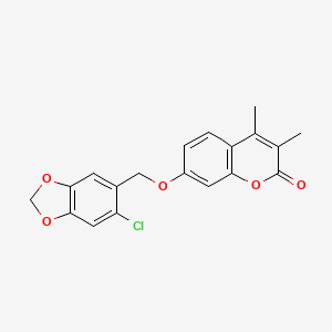 7-[(6-CHLORO-2H-1,3-BENZODIOXOL-5-YL)METHOXY]-3,4-DIMETHYL-2H-CHROMEN-2-ONE