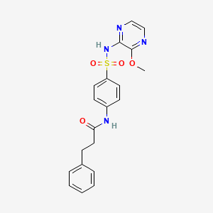 molecular formula C20H20N4O4S B3475186 N-[4-[(3-methoxypyrazin-2-yl)sulfamoyl]phenyl]-3-phenylpropanamide 