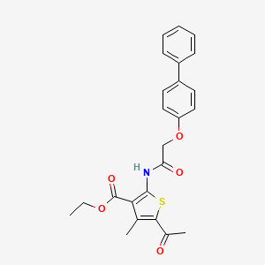 ethyl 5-acetyl-2-{[(4-biphenylyloxy)acetyl]amino}-4-methyl-3-thiophenecarboxylate