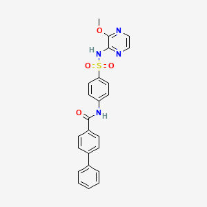 molecular formula C24H20N4O4S B3475214 N-[4-[(3-methoxypyrazin-2-yl)sulfamoyl]phenyl]-4-phenylbenzamide 