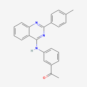 molecular formula C23H19N3O B3475235 1-(3-{[2-(4-METHYLPHENYL)QUINAZOLIN-4-YL]AMINO}PHENYL)ETHAN-1-ONE 