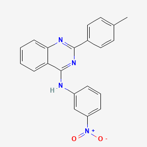 molecular formula C21H16N4O2 B3475242 2-(4-methylphenyl)-N-(3-nitrophenyl)quinazolin-4-amine 