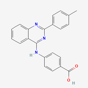 molecular formula C22H17N3O2 B3475243 4-{[2-(4-Methylphenyl)quinazolin-4-yl]amino}benzoic acid 