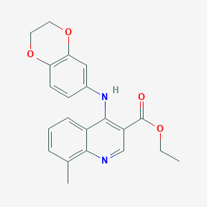 ETHYL 4-[(2,3-DIHYDRO-1,4-BENZODIOXIN-6-YL)AMINO]-8-METHYLQUINOLINE-3-CARBOXYLATE