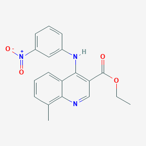 molecular formula C19H17N3O4 B3475257 ethyl 8-methyl-4-[(3-nitrophenyl)amino]-3-quinolinecarboxylate 