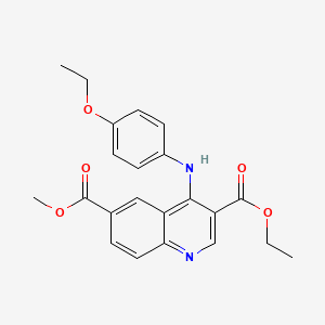 molecular formula C22H22N2O5 B3475281 3-Ethyl 6-methyl 4-[(4-ethoxyphenyl)amino]quinoline-3,6-dicarboxylate 