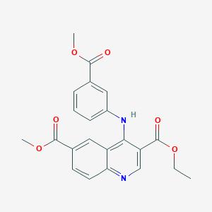 molecular formula C22H20N2O6 B3475284 3-Ethyl 6-methyl 4-{[3-(methoxycarbonyl)phenyl]amino}quinoline-3,6-dicarboxylate 