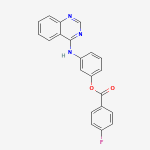 molecular formula C21H14FN3O2 B3475293 3-(4-quinazolinylamino)phenyl 4-fluorobenzoate 