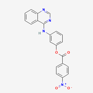 molecular formula C21H14N4O4 B3475298 [3-(Quinazolin-4-ylamino)phenyl] 4-nitrobenzoate 