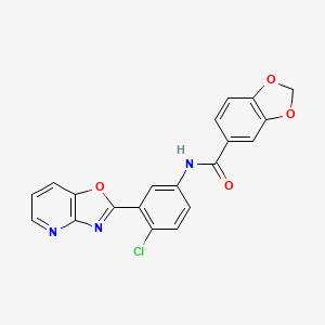 N-(4-chloro-3-[1,3]oxazolo[4,5-b]pyridin-2-ylphenyl)-1,3-benzodioxole-5-carboxamide