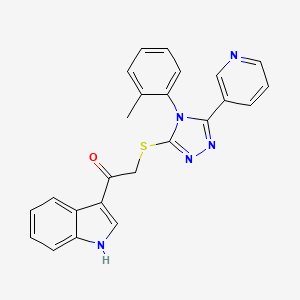 1-(1H-indol-3-yl)-2-{[4-(2-methylphenyl)-5-(3-pyridinyl)-4H-1,2,4-triazol-3-yl]thio}ethanone