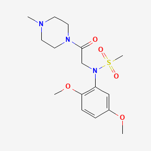 molecular formula C16H25N3O5S B3475325 N-(2,5-dimethoxyphenyl)-N-[2-(4-methyl-1-piperazinyl)-2-oxoethyl]methanesulfonamide 