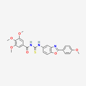 molecular formula C25H23N3O6S B3475331 3,4,5-trimethoxy-N-({[2-(4-methoxyphenyl)-1,3-benzoxazol-5-yl]amino}carbonothioyl)benzamide 